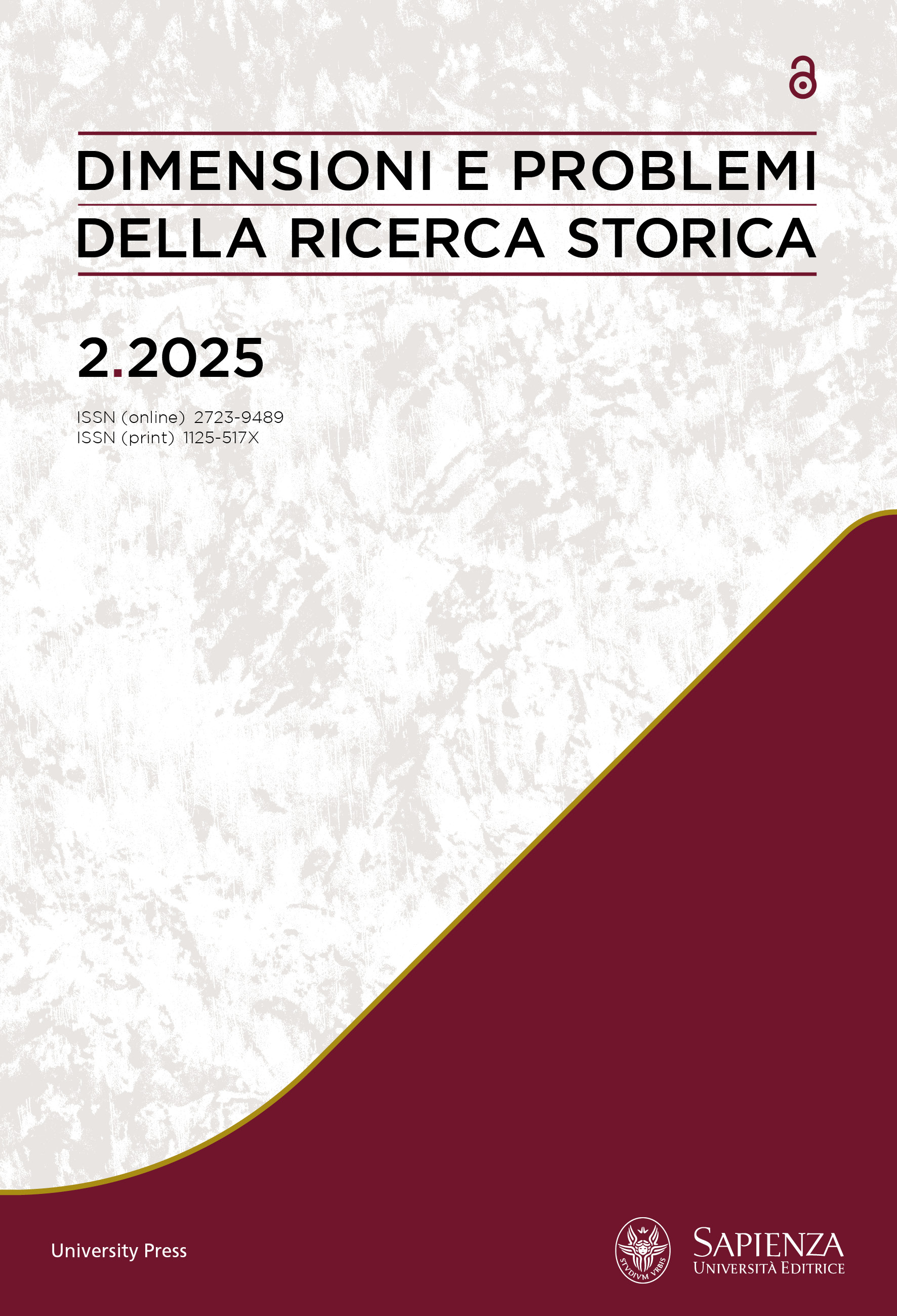 					Visualizza N. 2 (2025): Diaspore italiane nella Francia del Cinquencento: persone, libri, idee/Relazioni dispari. Sessualità, rapporti di potere, affetti nell'Italia Moderna
				